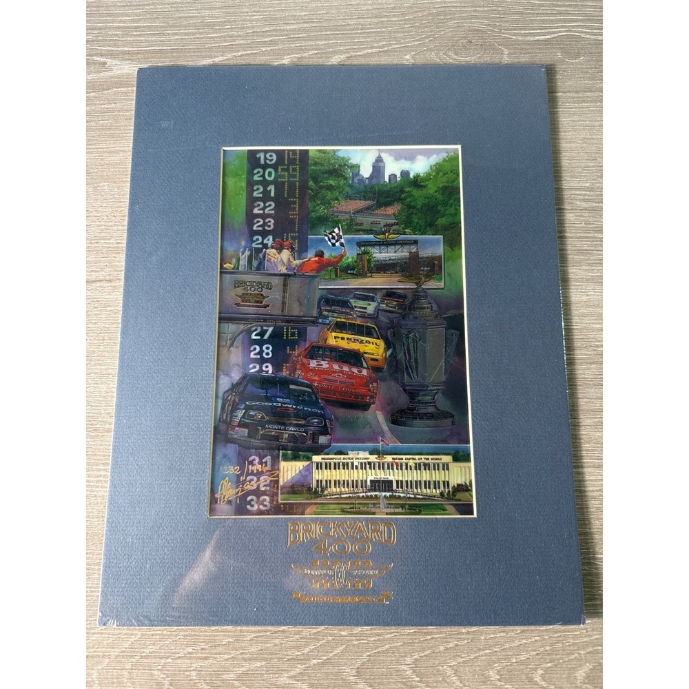 1996 Brickyard 400 Framed Art Print Action Images Front Row Collectibles COA